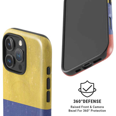 Colombia Flag Distressed iPhone 16 Pro Magsafe Impact Case